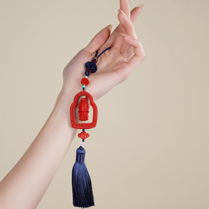 Imperial Red Cinnabar Mazu Car Charm