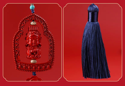 Imperial Red Cinnabar Mazu Car Charm