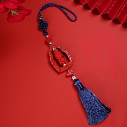 Imperial Red Cinnabar Mazu Car Charm