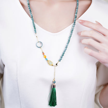 Jade Fortune Tassel Necklace