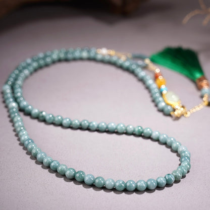 Jade Fortune Tassel Necklace