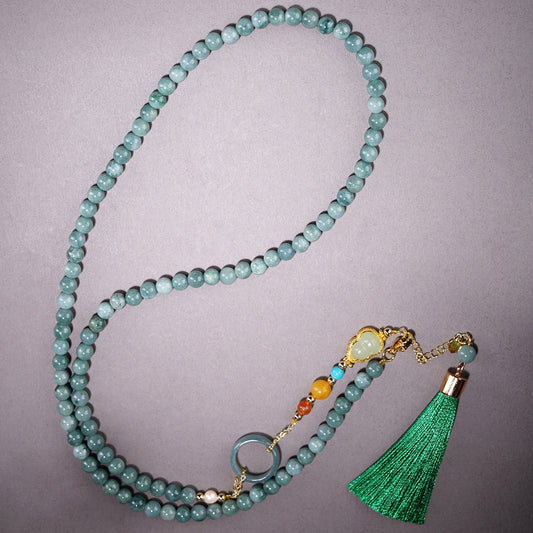 Jade Fortune Tassel Necklace