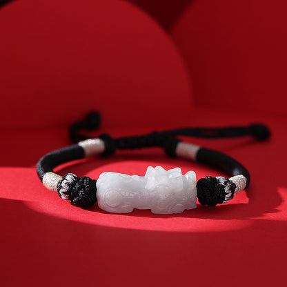 Fortune & Karma Jade Pixiu Wealth Braided Bracelet