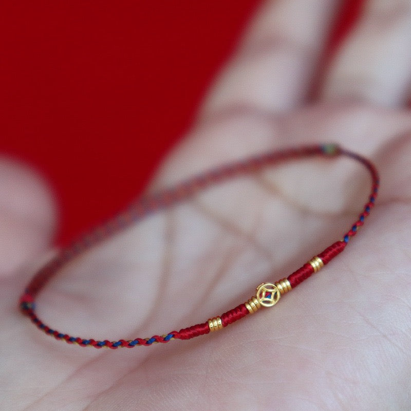 Lucky Coin Braided Cord Bracelet