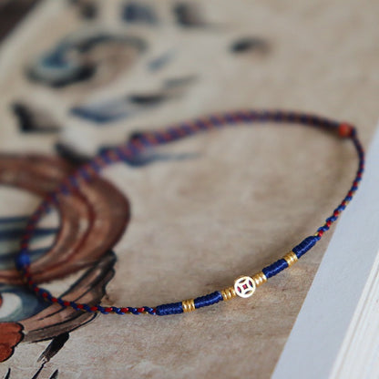 Lucky Coin Braided Cord Bracelet