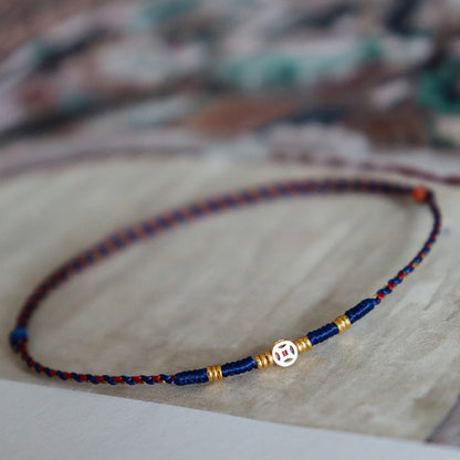 Lucky Coin Braided Cord Bracelet