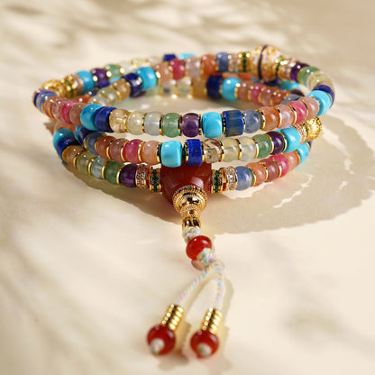 Multi Gem Fortune Mala Bracelet