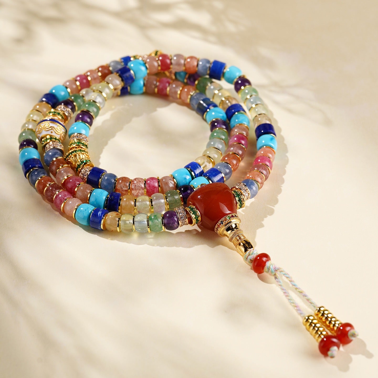 Multi Gem Fortune Mala Bracelet