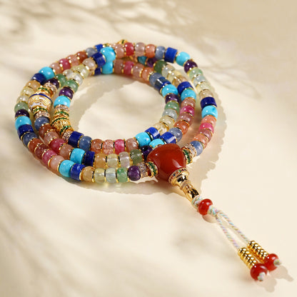 Multi Gem Fortune Mala Bracelet
