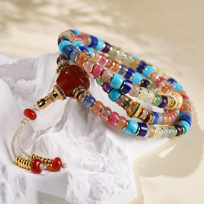 Multi Gem Fortune Mala Bracelet