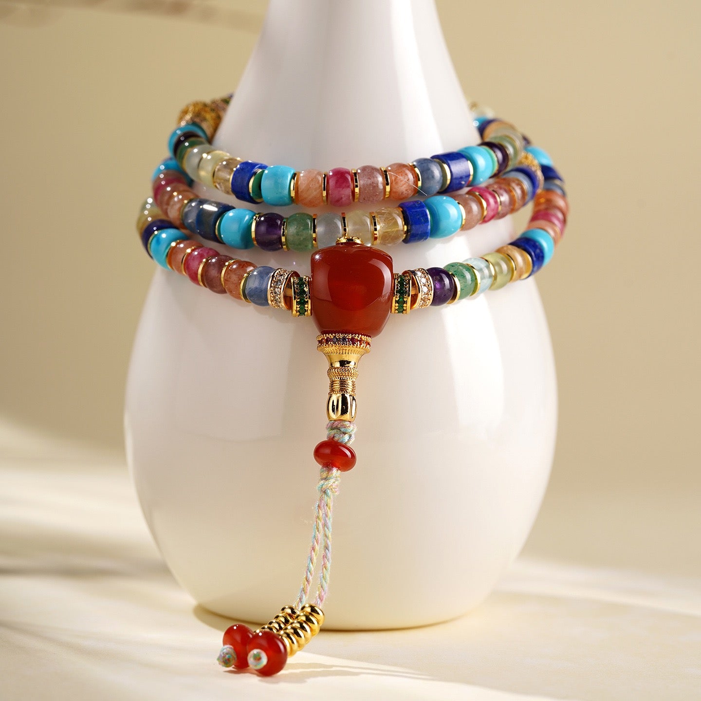 Multi Gem Fortune Mala Bracelet