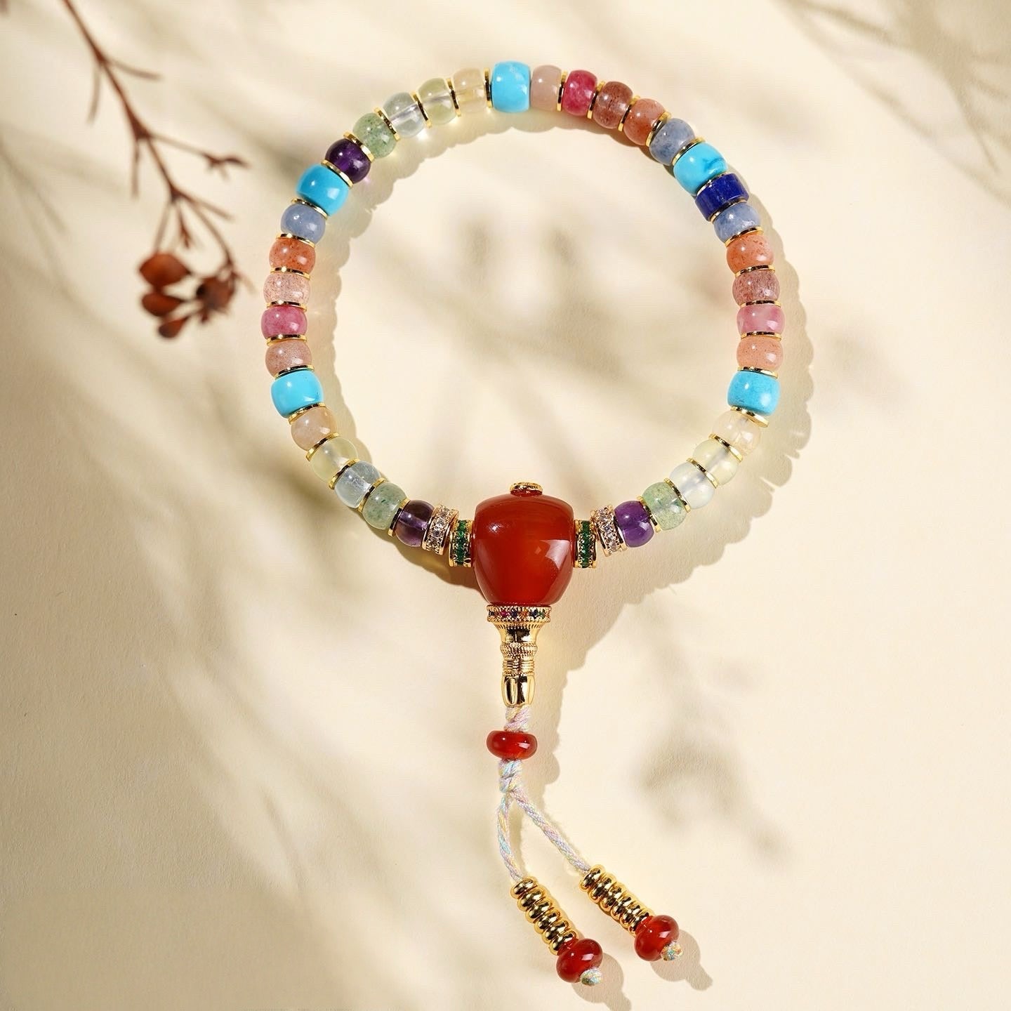 Multi Gem Fortune Mala Bracelet