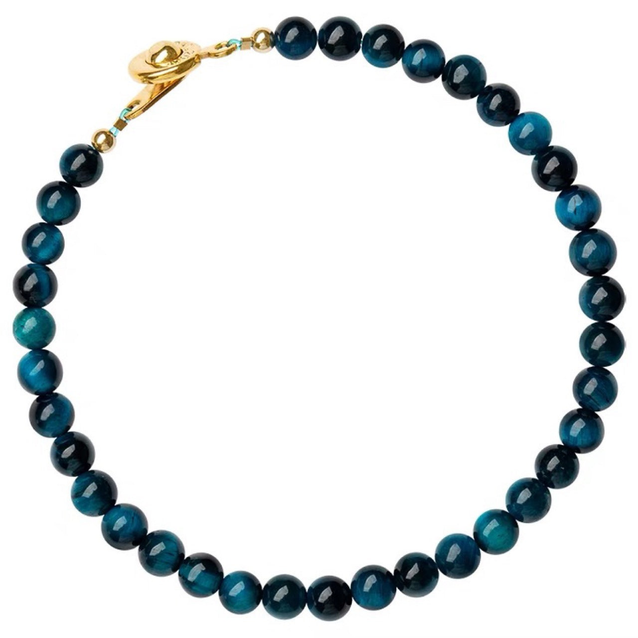Natural Blue Tiger Eye Stone Protection Chain Bracelet - Fortune & Karma