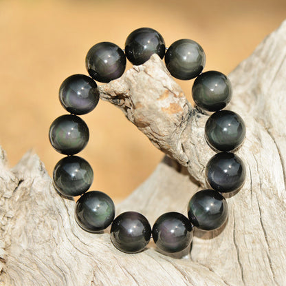 Natural Green Eye Obsidian Wealth Bracelet