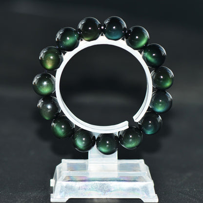 Natural Green Eye Obsidian Wealth Bracelet