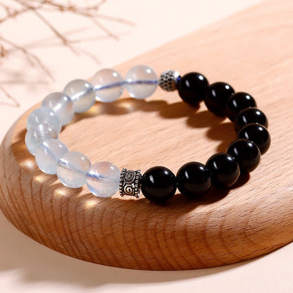 Obsidian Aquamarine Wisdom Bracelet