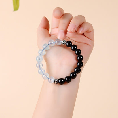 Obsidian Aquamarine Wisdom Bracelet