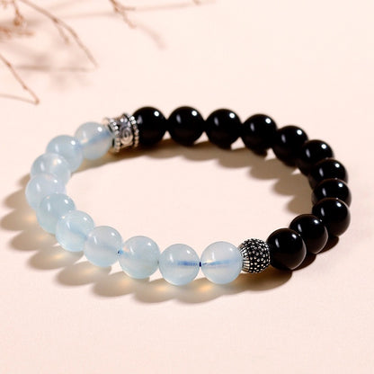 Obsidian Aquamarine Wisdom Bracelet