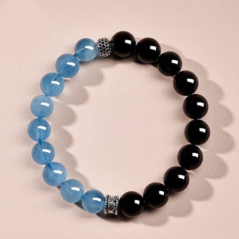 Obsidian Aquamarine Wisdom Bracelet