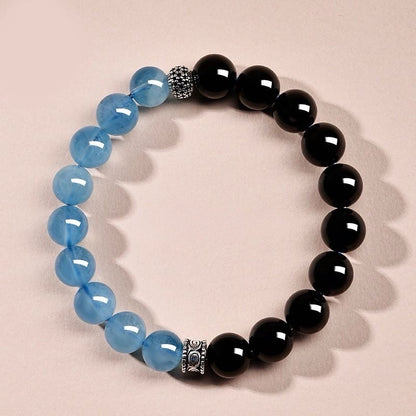 Obsidian Aquamarine Wisdom Bracelet