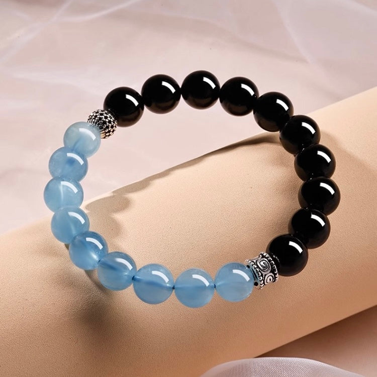 Obsidian Aquamarine Wisdom Bracelet