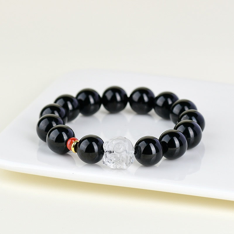 Obsidian Lion Dance Protection Bracelet