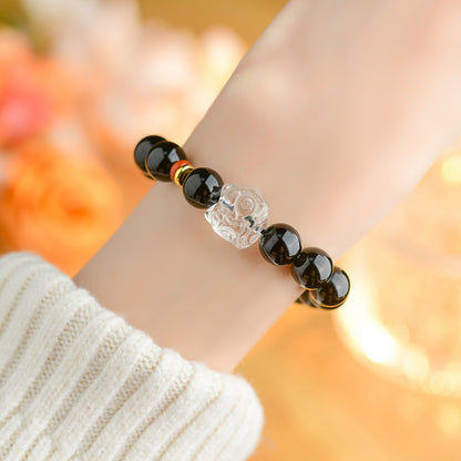 Obsidian Lion Dance Protection Bracelet
