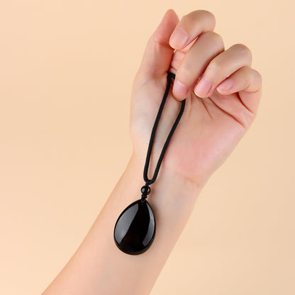 Obsidian Teardrop Protection Pendant