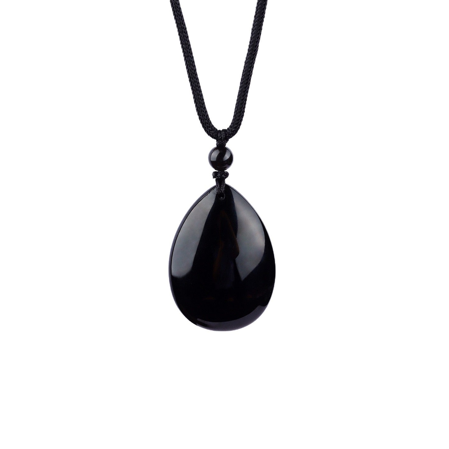Obsidian Teardrop Protection Pendant