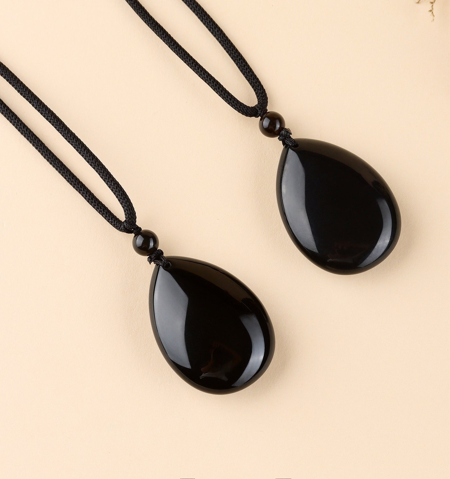 Obsidian Teardrop Protection Pendant