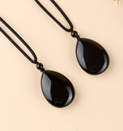 Obsidian Teardrop Protection Pendant
