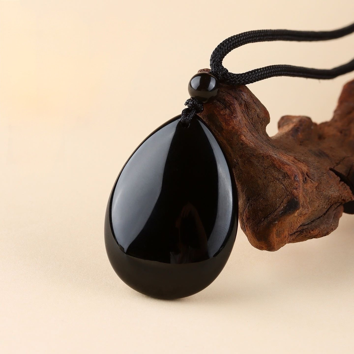 Obsidian Teardrop Protection Pendant