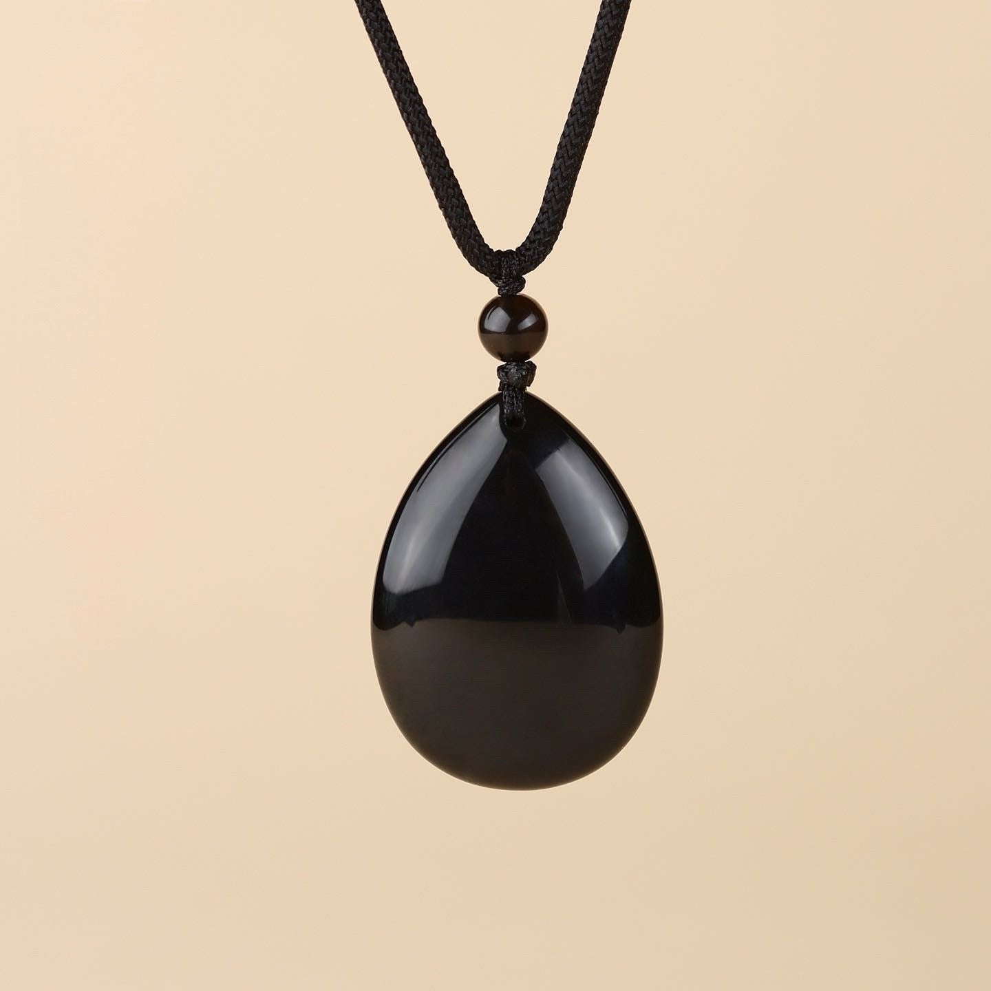 Obsidian Teardrop Protection Pendant