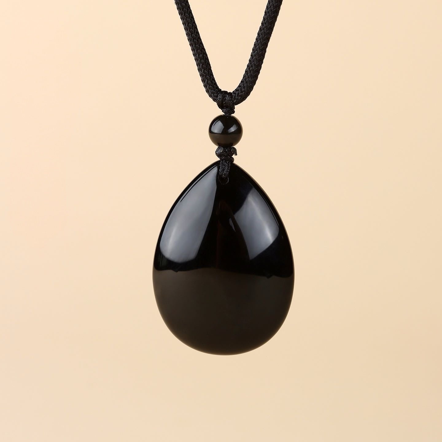 Obsidian Teardrop Protection Pendant