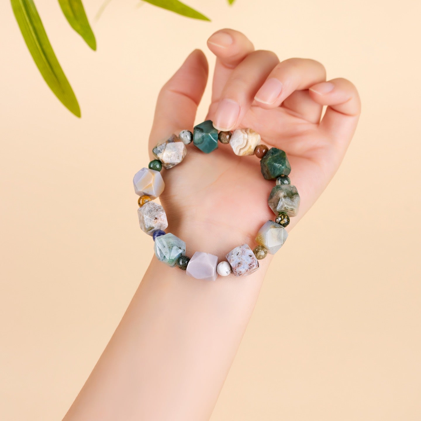 Ocean Chalcedony Peace Bracelet