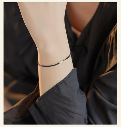 Peaceful Blessing Woven Silver Bead Bracelet