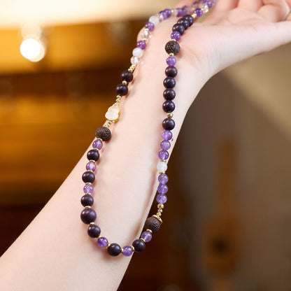 Purple Aura Amethyst Convertible Necklace Bracelet