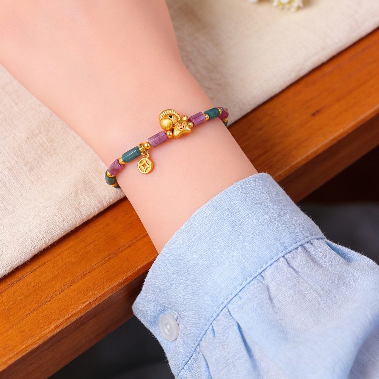 Rainbow Pony Fortune Tourmaline Bracelet