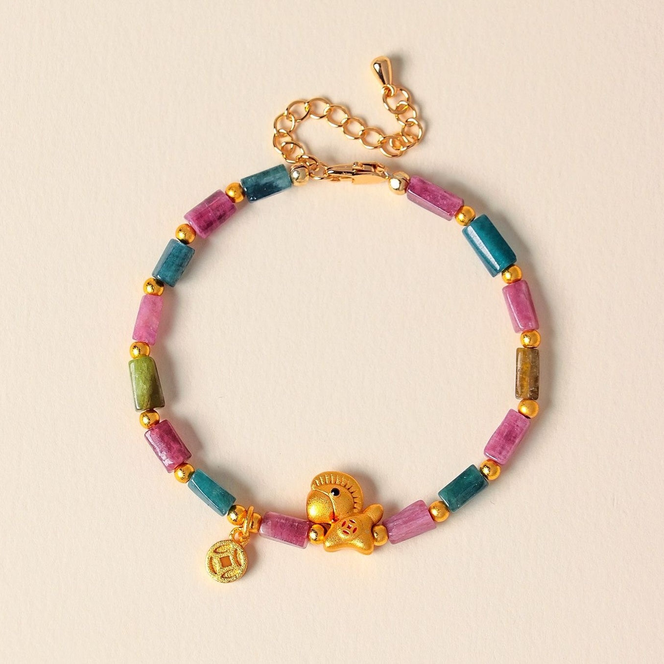 Rainbow Pony Fortune Tourmaline Bracelet