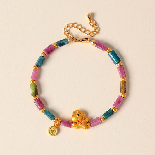 Rainbow Pony Fortune Tourmaline Bracelet