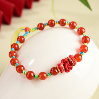 Red Agate Vitality Knot Bracelet