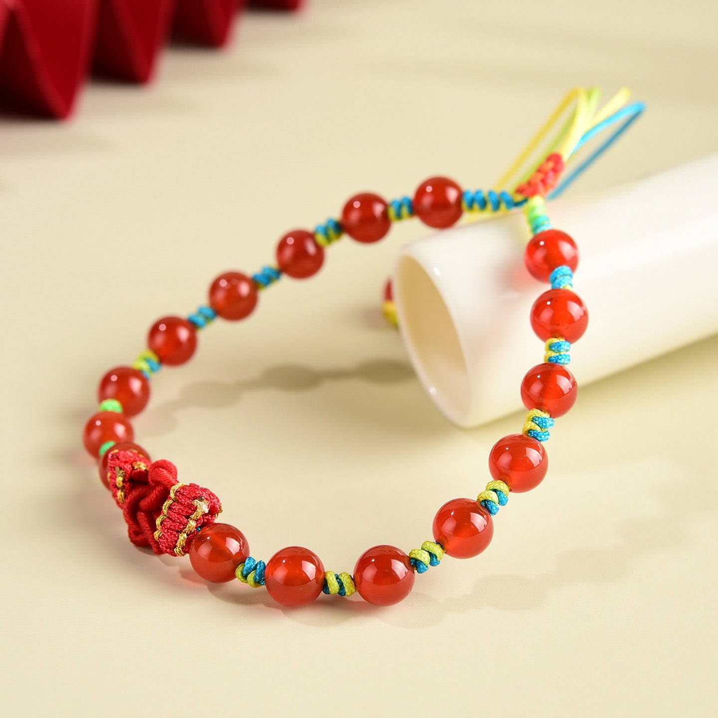 Red Agate Vitality Knot Bracelet