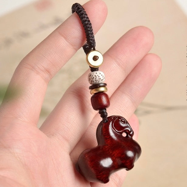 Red Sandalwood Lucky Horse Pendant