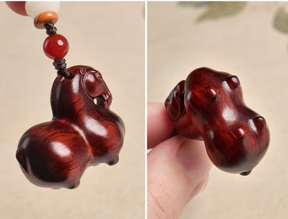 Red Sandalwood Lucky Horse Pendant
