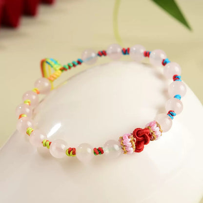 Rose Quartz Wisdom Knot Bracelet