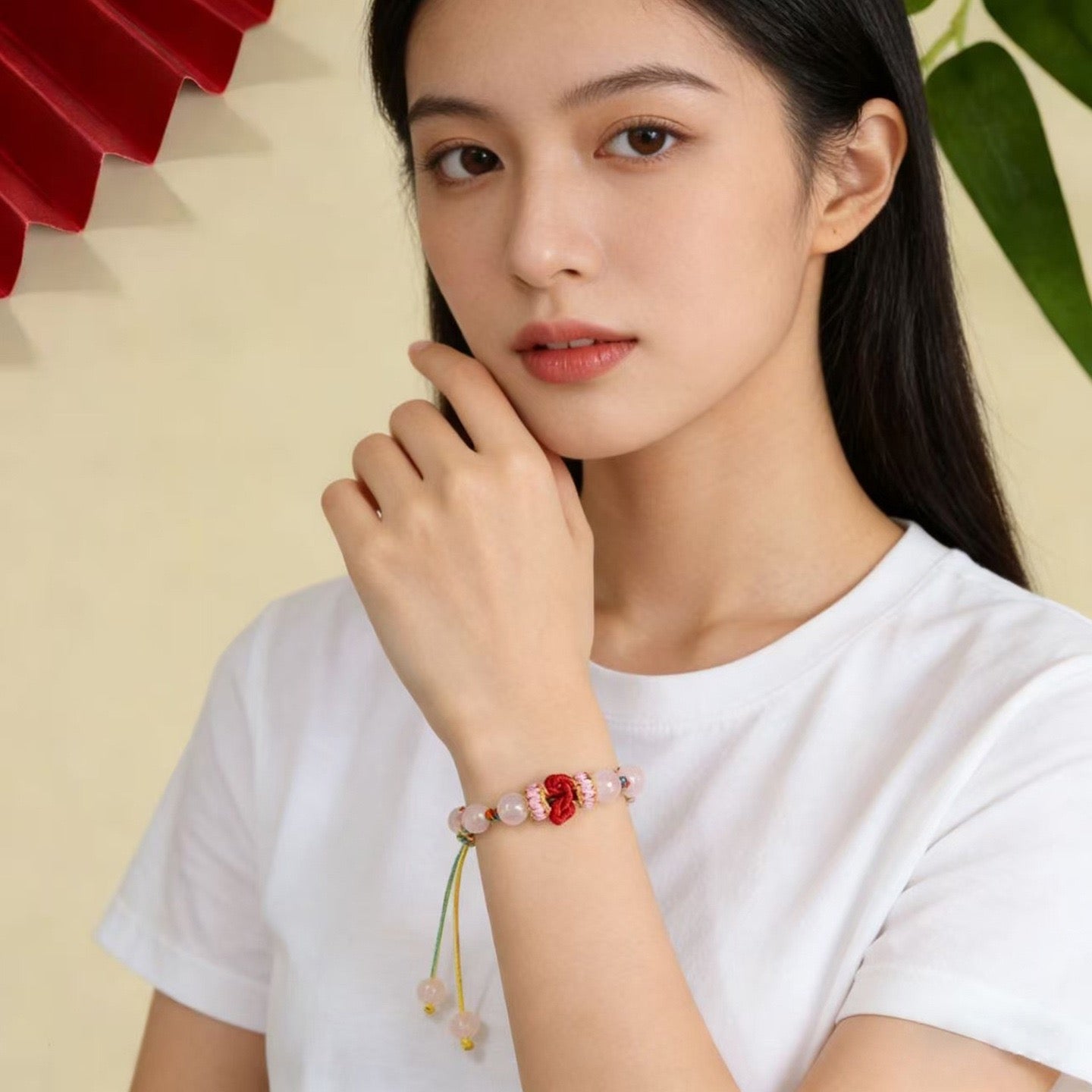 Rose Quartz Wisdom Knot Bracelet