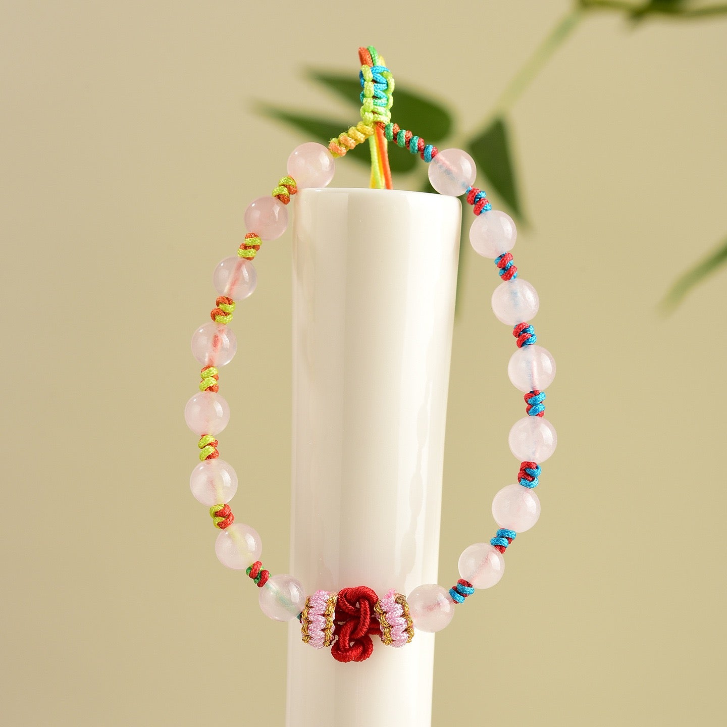 Rose Quartz Wisdom Knot Bracelet