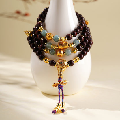 Sandalwood Jade Harmony Wrap Bracelet