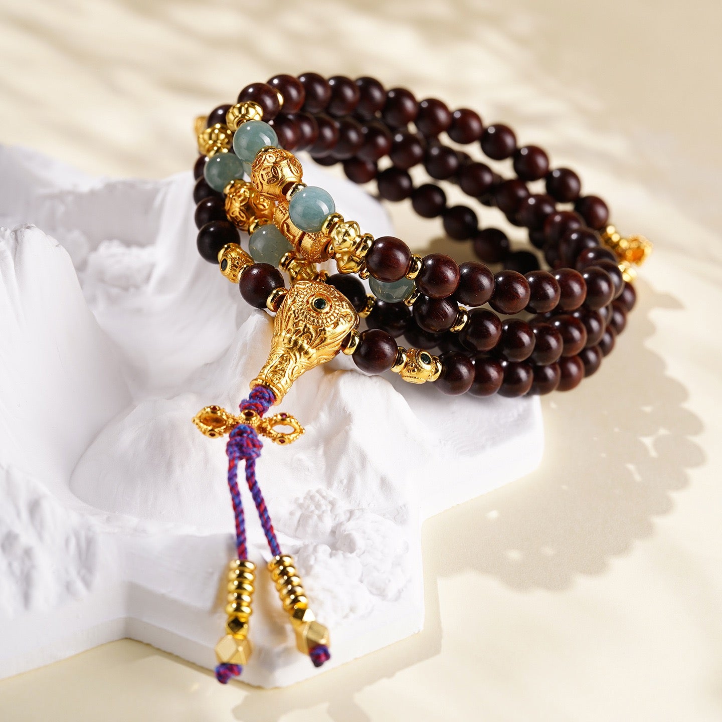 Sandalwood Jade Harmony Wrap Bracelet