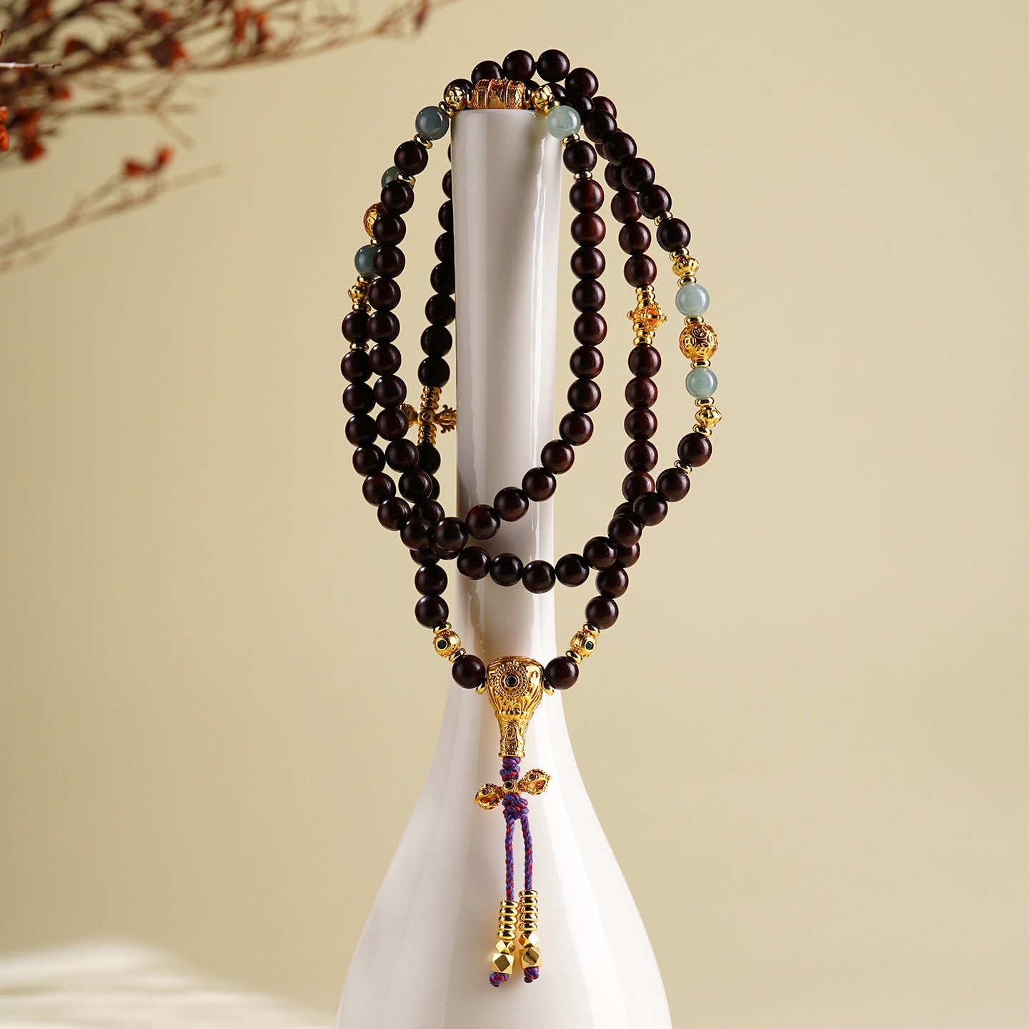 Sandalwood Jade Harmony Wrap Bracelet